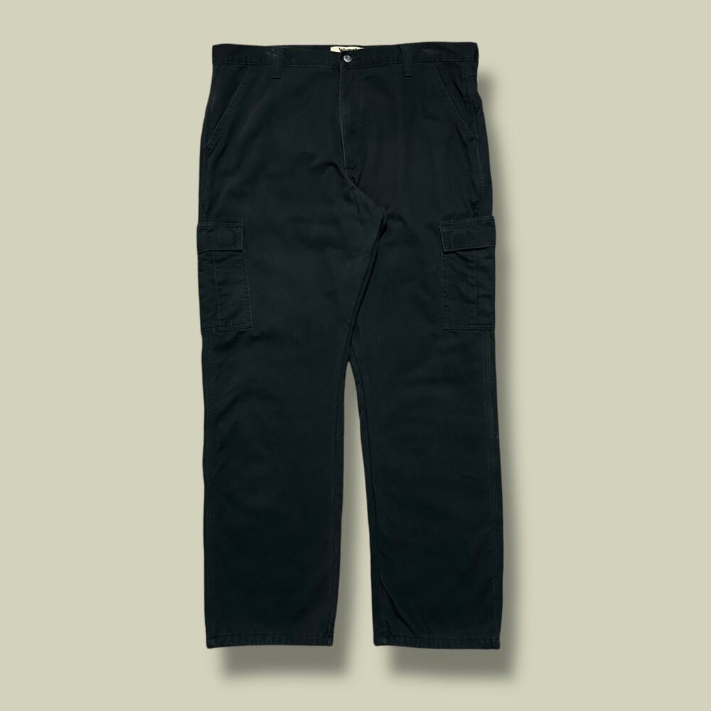 Vintage Wrangler Cargo Pants Fleece Lined y2k Black 39x32 Workwear